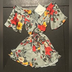 NWT Angel Biba Sage Green Romper- X Small